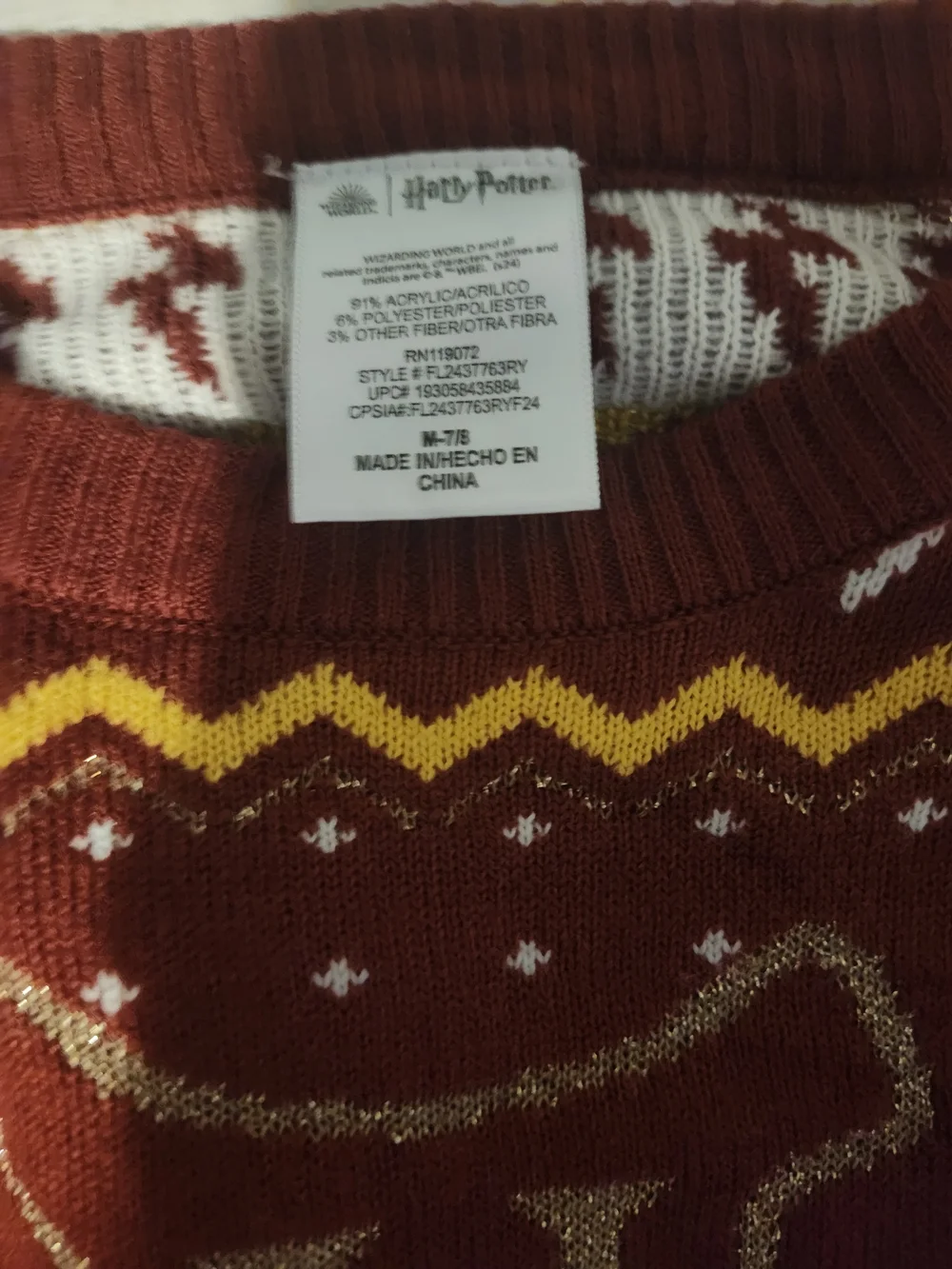Gryffindor Hogwarts Cropped Sweater - Maroon & Gold